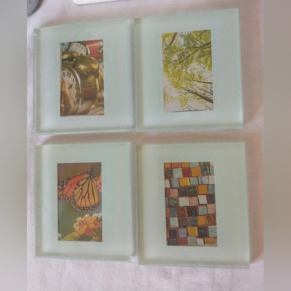 Glass Photo Coasters w/ Wooden Box - 2 Sets of 4 Coasters Each - Picture 4 of 9